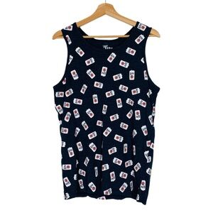 Miller Lite Men’s Tank Top With All Over Beer Can Print Size Medium